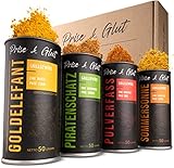 Prise & Glut® - Grillgewürze Geschenkset, 4 edle BBQ Rub & Gewürz Mischungen, Grill...