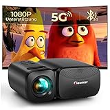 Beamer, Mini WiFi Beamer 9000 Lumen 1080P Full HD Unterstützt, LED Mini Beamer...