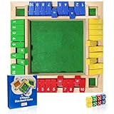 DHSUN Shut The Box 4 Spieler, Klassische Brettspiele für 1–4 Personen, Würfelspiele,...