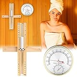 LUFEIS Sauna Thermometer Hygrometer, Mit Sanduhr 15 Minuten Messgeräte Sauna Zubehör...