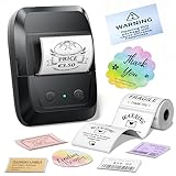 Memoking Etikettendrucker Selbstklebend, Bluetooth Label Printer mit 2000...