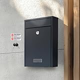 Zedelmaier Briefkasten Anthrazit Wandbriefkasten für Mehrfamilienhaus mit...