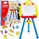 MalPlay Kinder Maltafel Kindertafel Standtafel | 80x Buchstaben-Magnete | magnetischem...