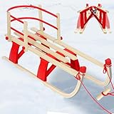 Laneetal Davoser Schlitten faltbar, Holzschlitten 110 cm, Kinderschlitten mit...