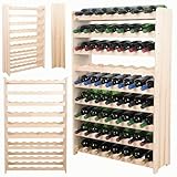 MODO24 Flaschenregal, Weinregal Holz für 63 Flaschen, Weinschrank,...