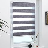 Grandekor Rollos für Fernster ohne Bohren 60x200cm(Stoffbreite 56cm) Doppelrollo Klemmfix...