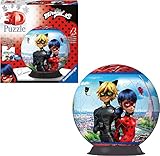 Ravensburger 3D Puzzle 11167 - Puzzle-Ball Miraculous - 72 Teile - Puzzle-Ball...