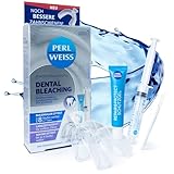 PERLWEISS Dental Bleaching Zahnaufhellung Set - bis zu 8 Stufen weißere Zähne in 7 Tagen...