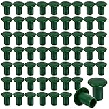 Pinsheng 60 Stück Garten Bambus Kappen, Gummi Bambusrohr Topper Grüne Garten Rohr...