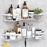 Kegii Duschablage ohne Bohren, Duschregal Ecke, Shampoo Halterung für Dusche