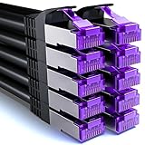 deleyCON 10x 0,25m CAT7 Netzwerkkabel - 10 Gigabit - Kurzes 25cm RJ45 Patchkabel...