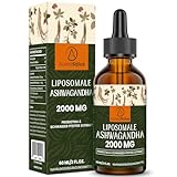 Liposomale Ashwagandha-Tropfen 2000mg, Natürlicher Ashwagandha-Wurzelextrakt,...