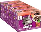 Whiskas 1+ Katzennassfutter – Klassische Auswahl in Sauce – Hochwertiges Nassfutter in...