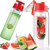 Retoo 700ml Wasserflasche mit fruchteinsatz aus Tritan, BPA-frei Trinkflasche mit...