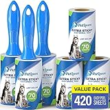 PetLovers Fusselrolle Tierhaare Extra klebrig 420 Blatt – Fusselrasierer...