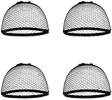4x Haarnetz als Unterziehaube für Perücken - aus elastischem Mesh (Schwarz)...