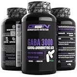 GABA - 180 Kapseln mit 750 mg - Hochdosiert mit 3000 mg pro Tagesportion - Gamma 100%...
