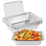 Pizsieat 10 Stück Aluschalen mit Deckel 2250ml Groß Aluschalen Grill Alu...