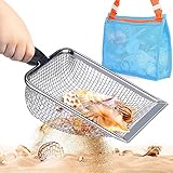 mciskin Strand-Netz-Schaufel mit Netz-Strandtasche zum Sammeln, Kinder-Filter-Sandschaufel...