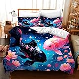 puzeng Kinderbettwäsche-Set 135x200 4-teilig mit Kopfkissenbezug 80x80 cm, 2...