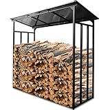 WELS® Kaminholzregal Aussen XXL 185x70x185cm | Holzlager 2,3m³ 3,5 SRM | Metall...
