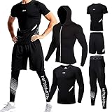 BOOMCOOL 5pcs Trainingsanzug Herren Activewear Laufshirt Schwitzanzug...