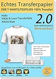 TransOurDream A4X20 Blatt+2 Silikonpapier,Echte Inkjet/Laser T-Shirt...