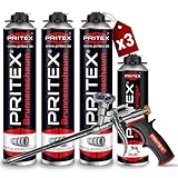 PRITEX – Brunnenschaum Set 3 x 750 ml Pistolenschaum inkl. Pistolenreiniger 500 ml...