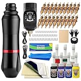 HAWINK Wireless Tattoo Kit Rotary Tattoo Gun Maschine mit Wireless Tattoo Netzteil LCD...
