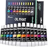 Ölfarben Set, Ohuhu 24 Farben 12ml/Röhrchen Ölfarben Starterset auf Leinwand und...