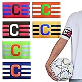 6 Stück Kapitänsbinde, Capitänsbinde Fußball Elastic Armbinde Verstellbare...