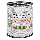 VOSS.farming 200m Weidezaunseil 6mm Elektrozaunseil 7X 0,2 NIRO – mit Zubehör –...