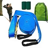 25 m Multifunktions-Slackline-Kit mit Trainingsschnur, ideal für Anfänger und...