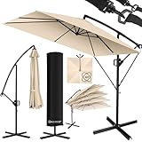 KESSER® Ampelschirm Holly Sonnenschirm Rechteckig inkl. Abdeckung + Windsicherung mit...