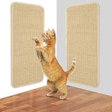 Kratzmatte Katze, 2er Pack 50x25CM Kratzbretter Katze. Sisal Teppich Katzen,...