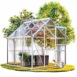 Gardebruk Aluminium Gewächshaus 3,6m² 190x190cm inkl. Dachfenster Treibhaus Gartenhaus...