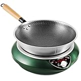 Abangdun Induktionskochplatte mit Wok, 2500W Induktionskochfeld 1 Platte 12...