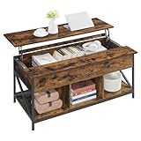 VASAGLE Couchtisch, höhenverstellbarer Wohnzimmertisch, Kaffeetisch, offener...