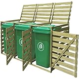 Gecheer Mülltonnenbox für 3 Tonnen, Mülltonnen-Box Gartenbox Möbelbox...