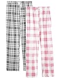 vislivin Lounge Schlafanzughose Damen Lang Karierte Pyjamahose Weich...