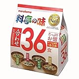 Marukome Miso Suppe Ryotei no Aji 4 Geschmacksrichtungen, Packung mit 36 ​​Instant...
