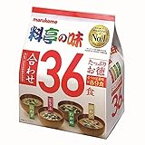 Marukome Miso Suppe Ryotei no Aji 4 Geschmacksrichtungen, Packung mit 36 ​​Instant...