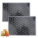 Pasdrucn 2 Stück Silikon Macarons Backmatte, 42x29.5cm Antihaftbeschichtung Silikon...