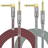 OTraki 2 Stück Gitarrenkabel 3M Gitarren Instrumentenkabel mit 6.3mm Guitar...