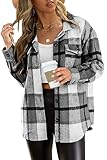 Zeagoo Damen Holzfäller Jacke Hemdjacke Urban Style Hemdbluse Oversize Kariert...