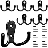 6 Stück Kleiderhaken, Bolatus Haken Garderobe Doppelt Wandhaken Retro Haken Wand Metall...