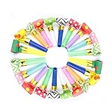 JUHONNZ Partytröten Luftrüssel,50er Pack Bunte Party Hörner Krachmacher Tröte...