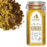 KURKUMA PULVER BIO | EDEL KRAUT 100% reines BIO Curcuma Pulver im Premium Glas - für...