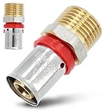 Pressfitting Kupplung PEX 16mm x 1/2' Aussengewinde Muffe Übergang für...