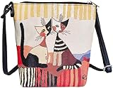 Signare Gobelin Katze Design Crossbody Tasche, Artistic Rosina Wachtmeister Collection,...